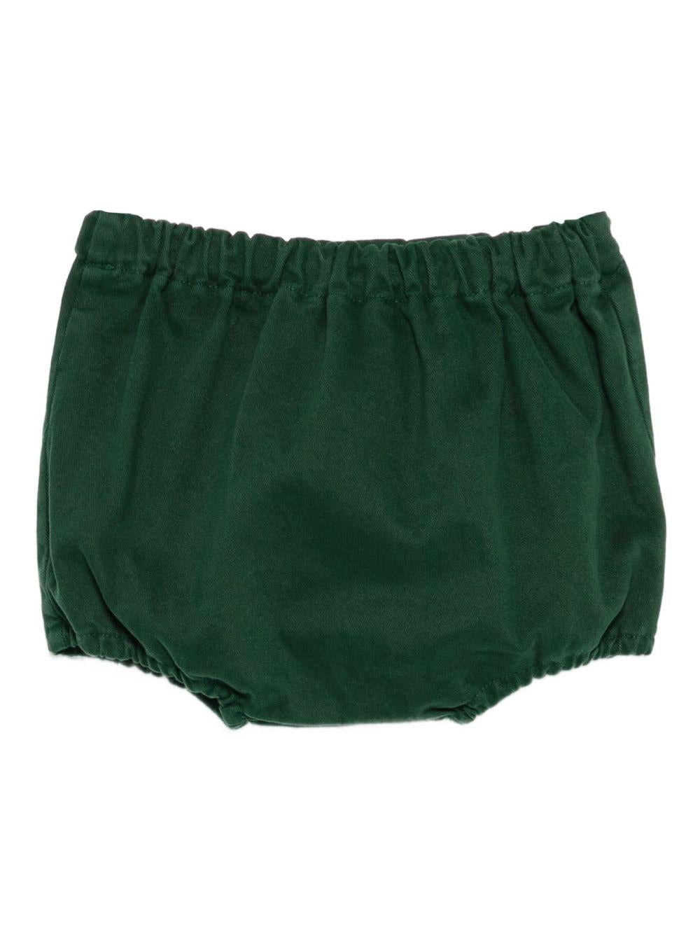 Shorts per neonato Mariella Ferrari verde con dettagli arricciati - Rubino Kids