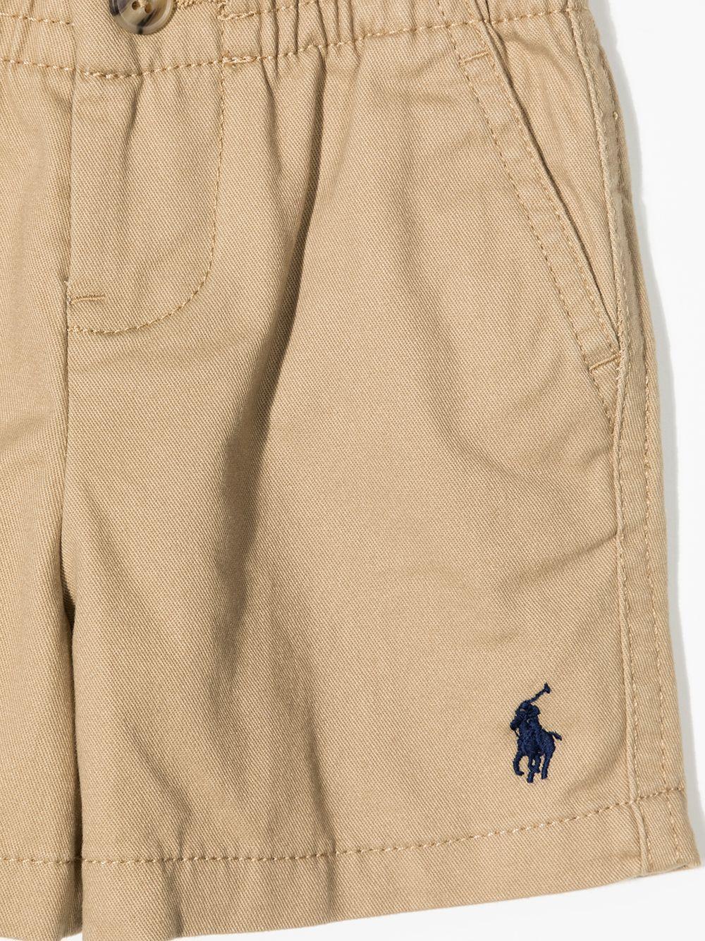 Shorts per neonato Polo Ralph Lauren Kids beige con caratteristico motivo Polo Pony - Rubino Kids