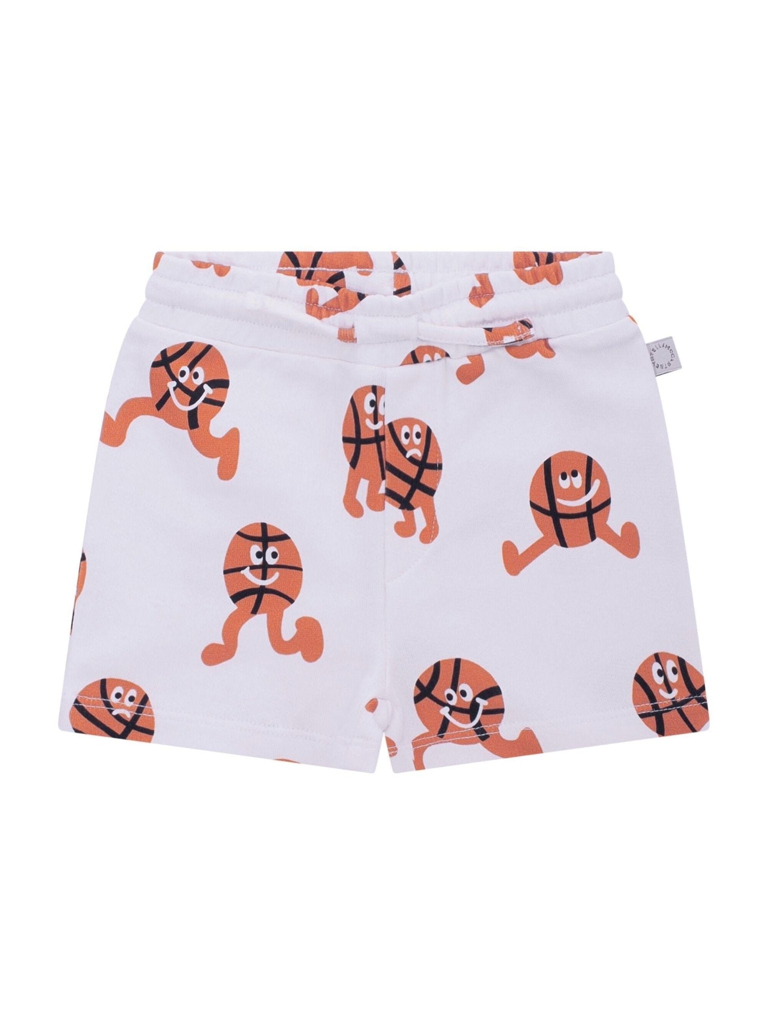 Shorts per neonato Stella McCartney Kids bianchi con stampa basketball all - over - Rubino Kids