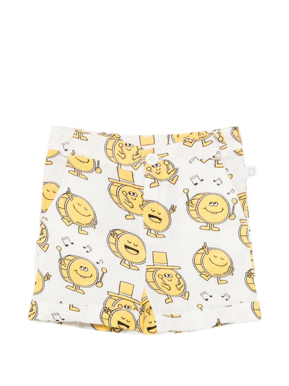 Shorts per neonato Stella McCartney Kids bianco con stampa - Rubino Kids