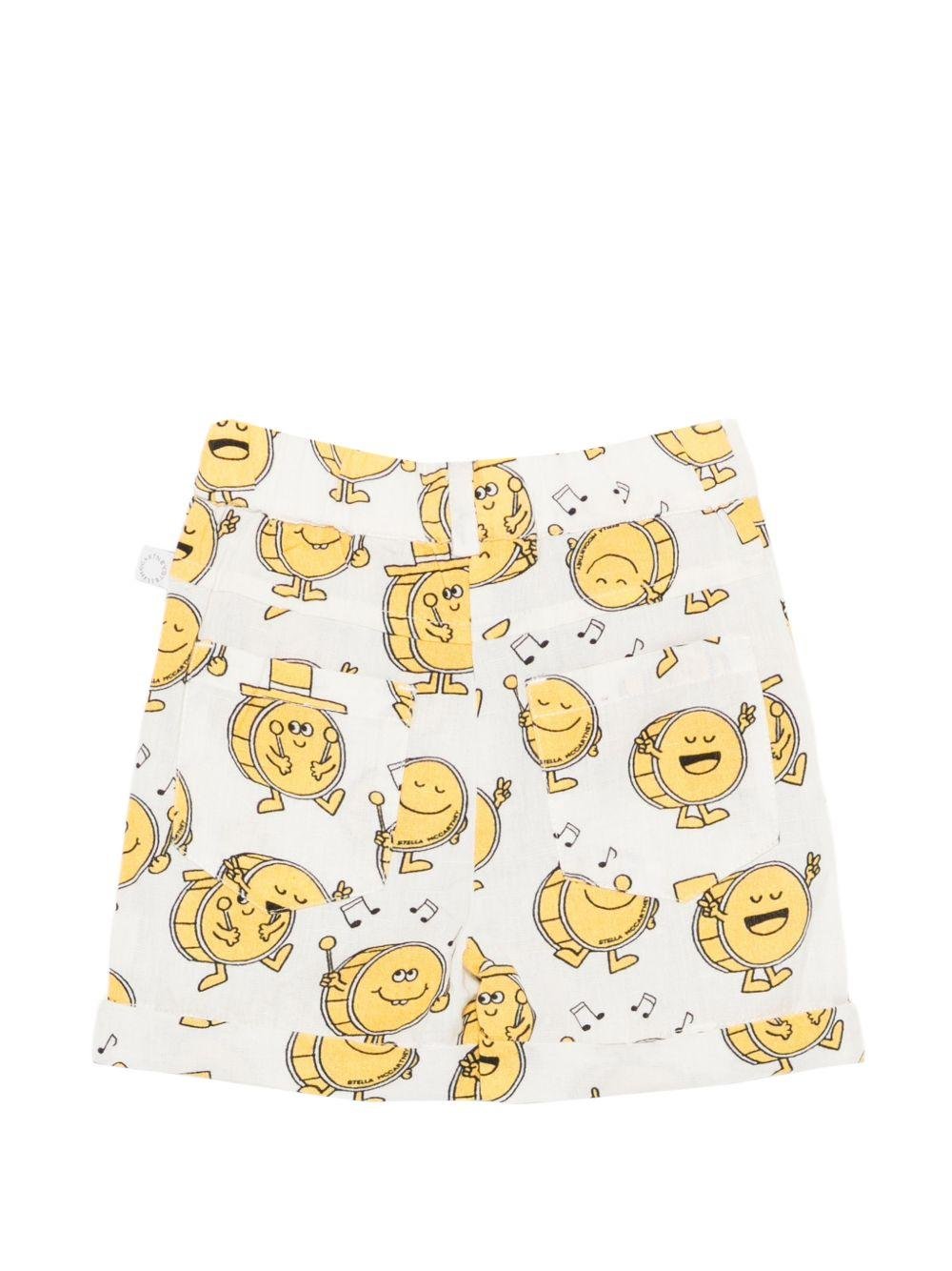 Shorts per neonato Stella McCartney Kids bianco con stampa - Rubino Kids