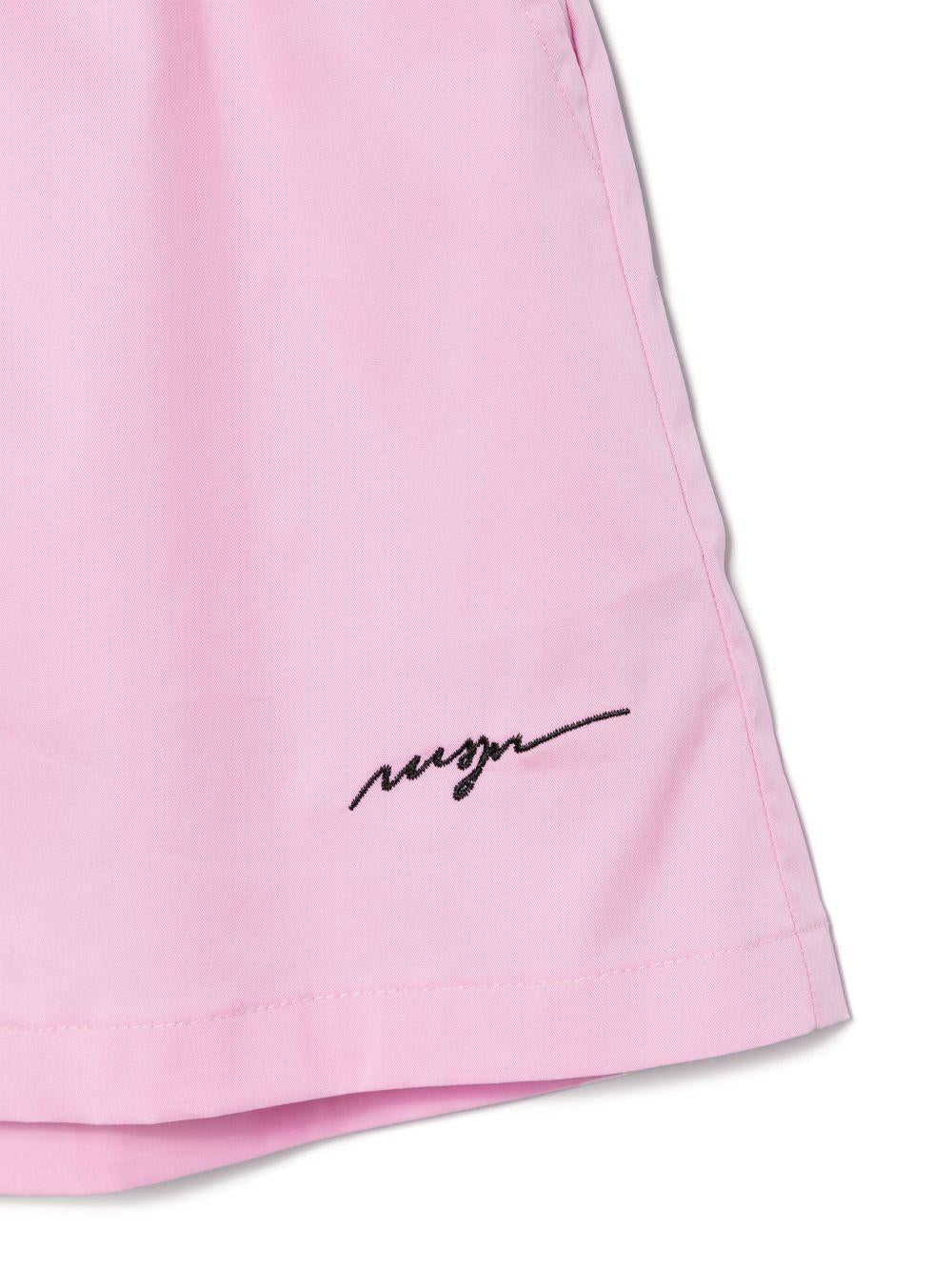 Shorts sportivi con logo per bambina MSGM Kids rosa con due tasche laterali - Rubino Kids