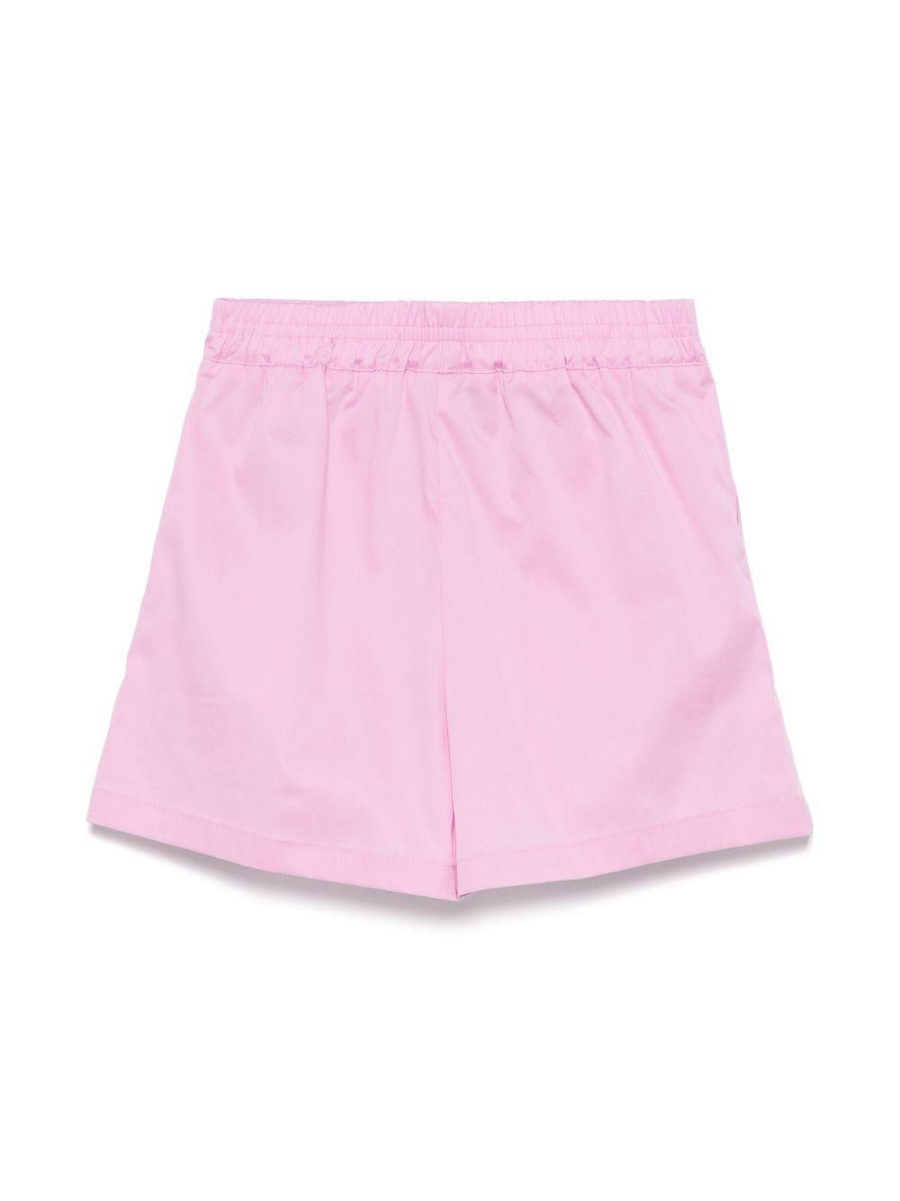 Shorts sportivi con logo per bambina MSGM Kids rosa con due tasche laterali - Rubino Kids