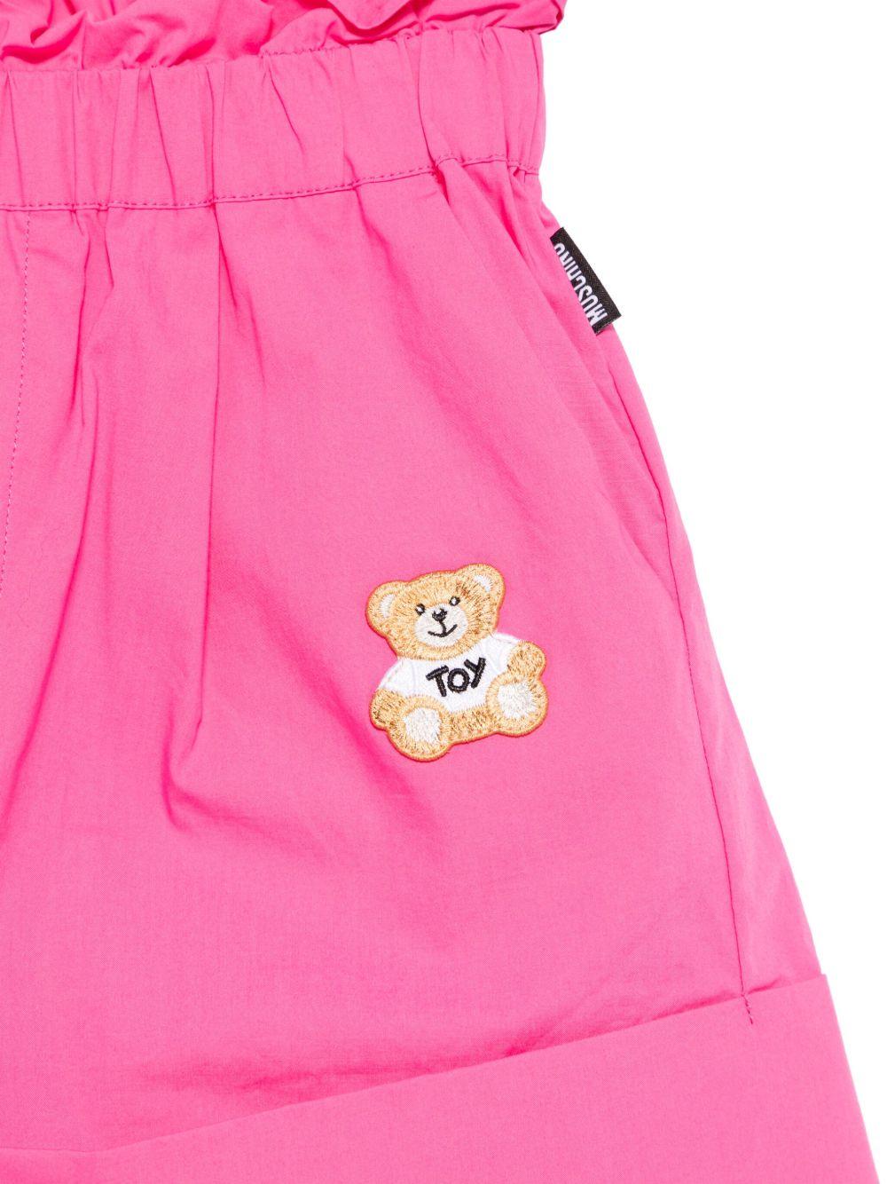 Shorts Teddy Bear per bambina fucsia con due tasche laterali - Rubino Kids