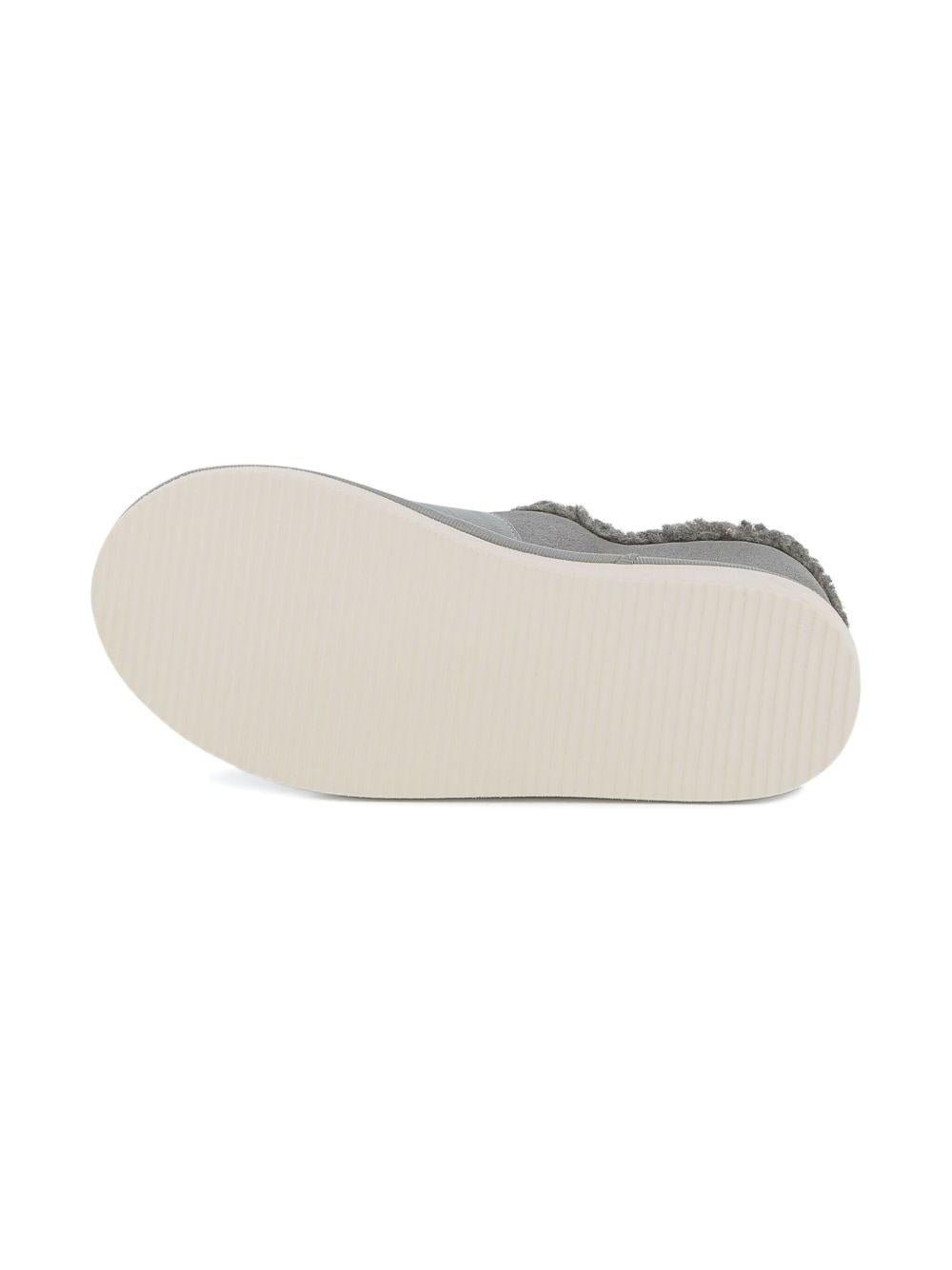 Slippers per bambina Chloé Kids grigie con scritta con logo - Rubino Kids