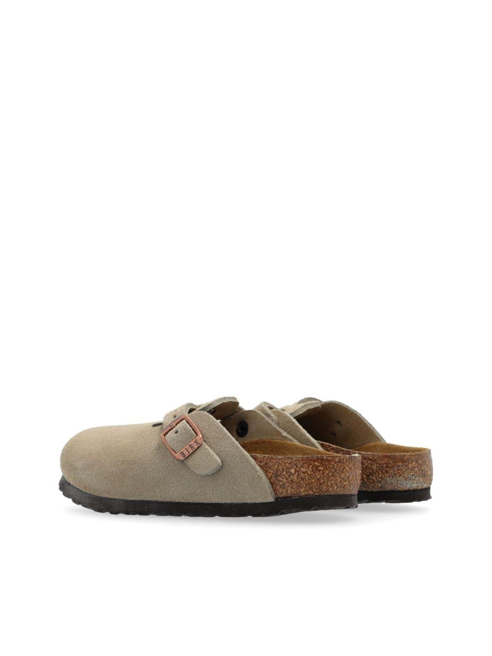 Slippers per bambini Birkenstock Kids Boston beige con chiusura con fibbia - Rubino Kids