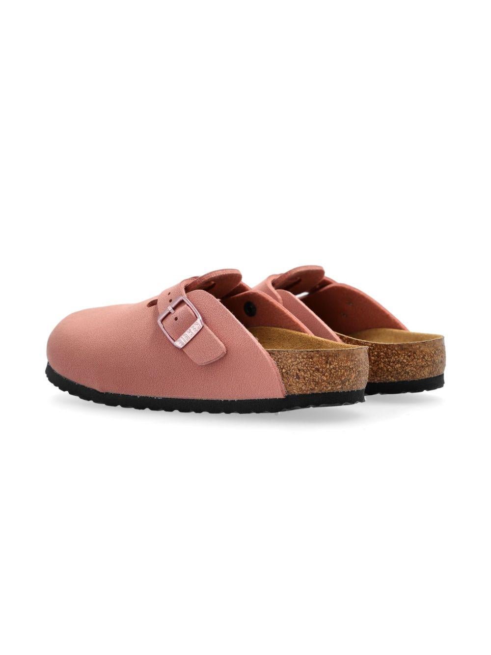 Slippers per bambini Birkenstock Kids Boston rosa con chiusura con fibbia - Rubino Kids