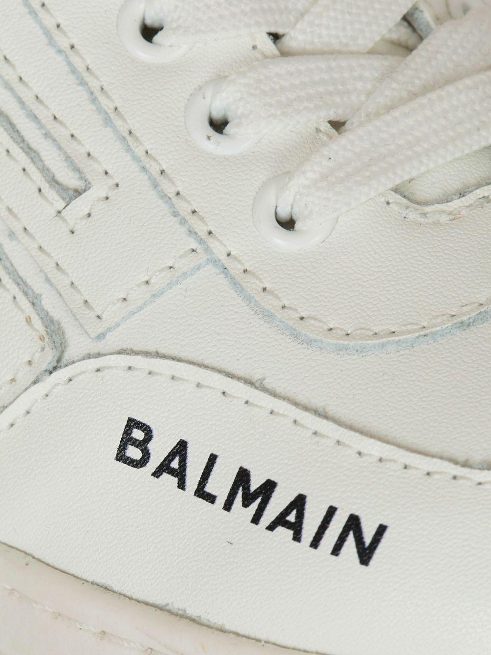 Sneaker monocolore per bambini Balmain Kids bianche con logo - Rubino Kids