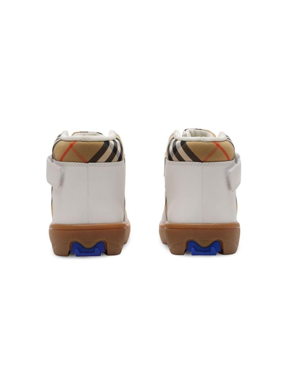 Sneakers alte per bambina Burberry Kids beige a quadri - Rubino Kids