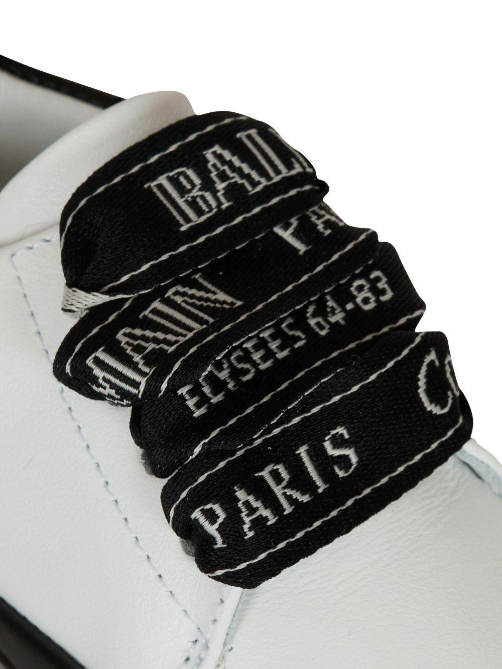 Sneakers bicolore per neonato Balmain Kids bianche con lacci - Rubino Kids