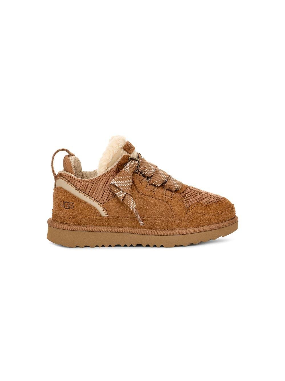 Sneakers Lowmel per bambino UGG Kids marroni con applicazione sulla linguetta con logo - Rubino Kids