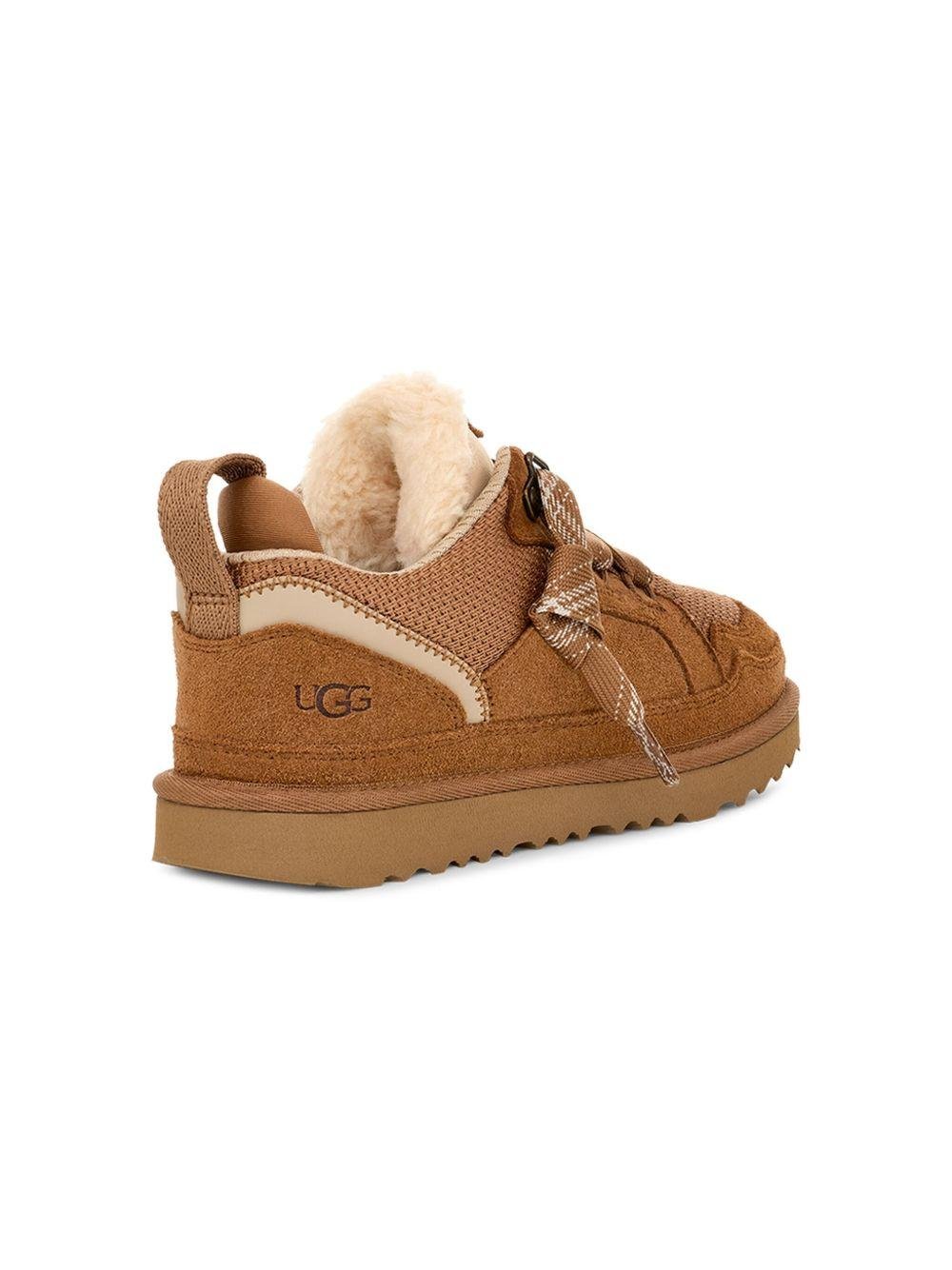 Sneakers Lowmel per bambino UGG Kids marroni con applicazione sulla linguetta con logo - Rubino Kids