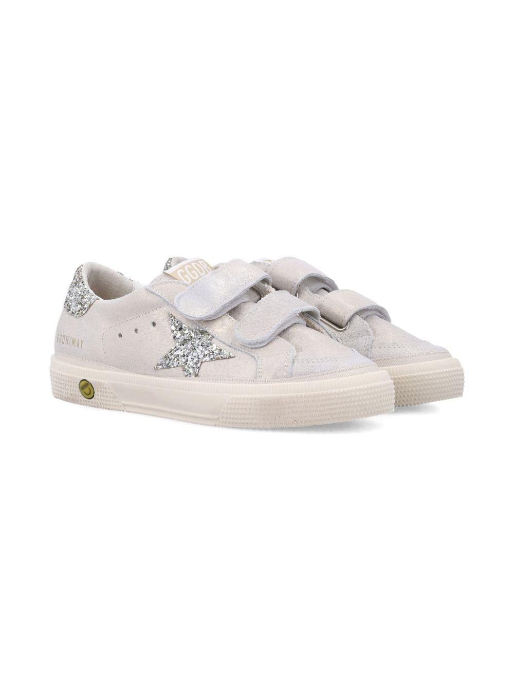 Sneakers May School per bambina Golden Goose Kids grigio con dettagli glitter - Rubino Kids