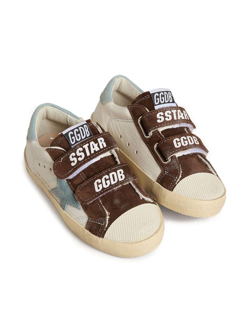 Sneakers Old School per bambino Golden Goose Kids beige con inserti in pelle scamosciata - Rubino Kids