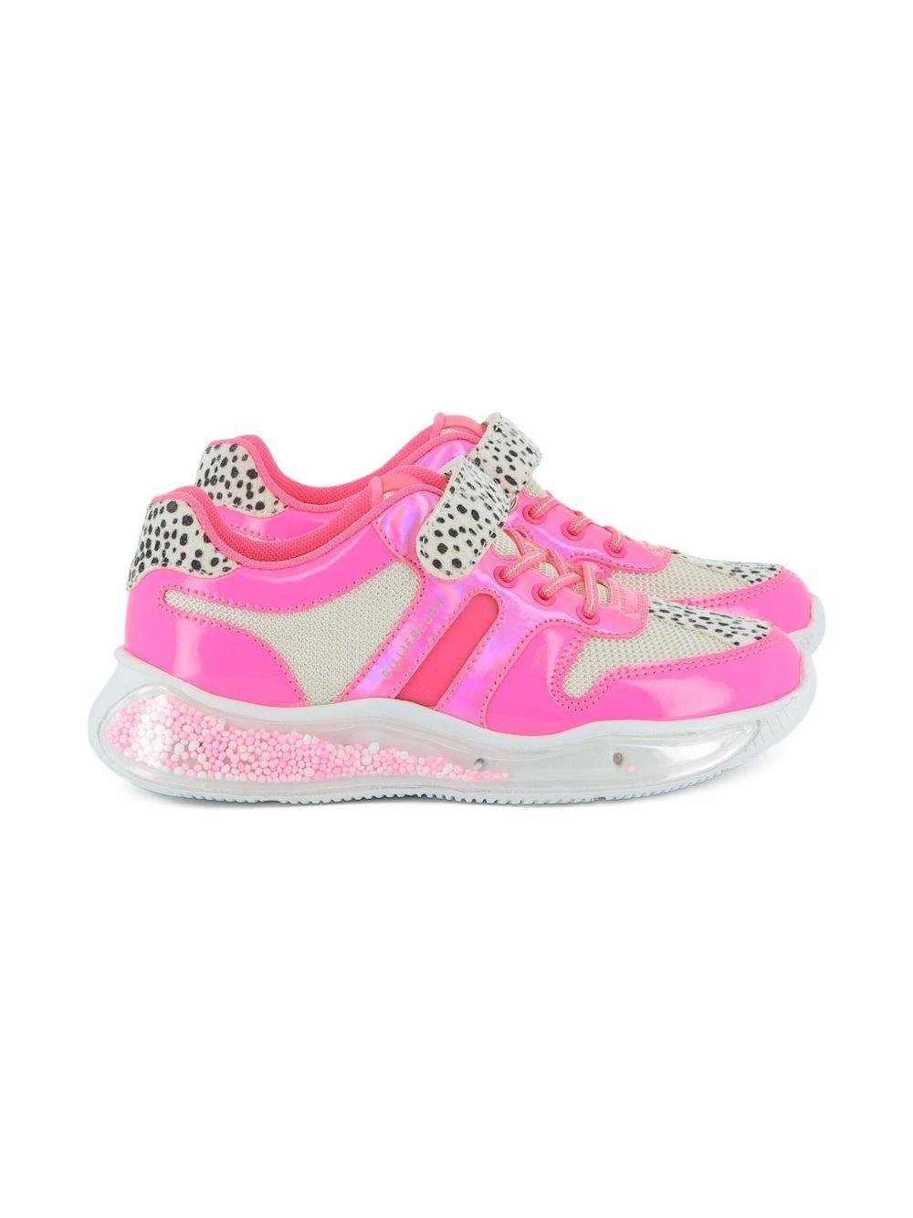 Sneakers per bambina Billieblush rosa con inserti animalier - Rubino Kids