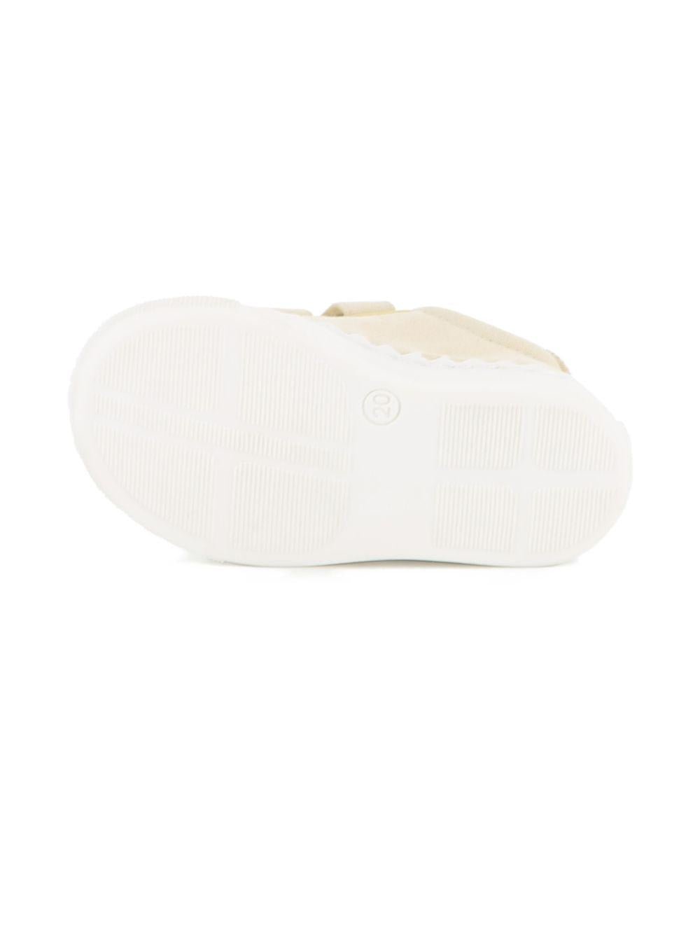 Sneakers per bambina Chloé Kids beige con ricamo con logo - Rubino Kids