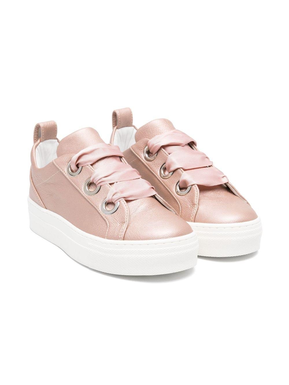 Sneakers per bambina Colorichiari rosa con soletta in pelle con logo - Rubino Kids