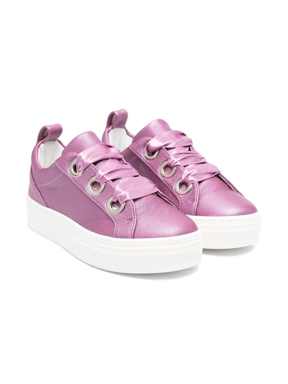 Sneakers per bambina Colorichiari viola con soletta in pelle con logo<BR/> - Rubino Kids