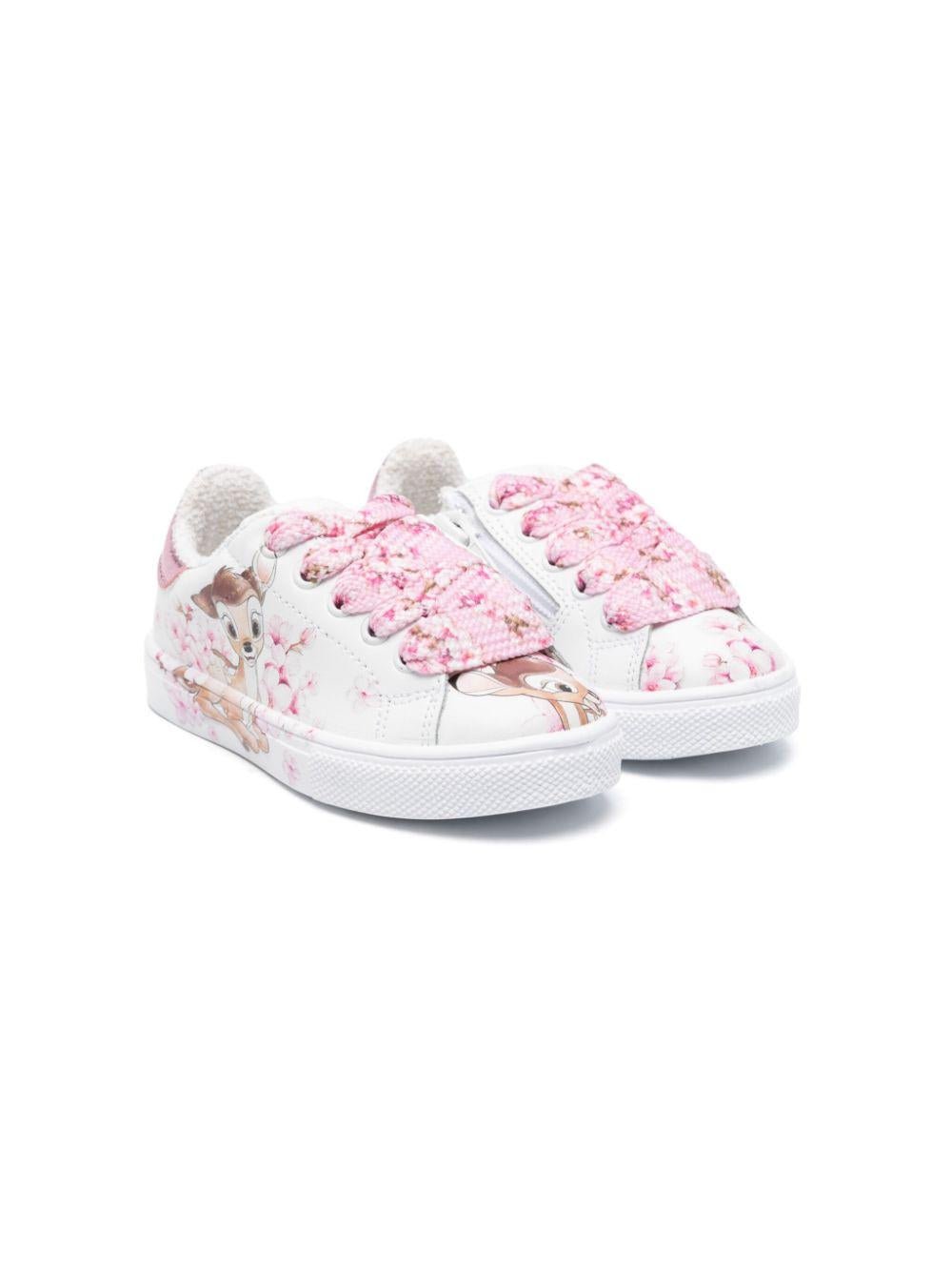 Sneakers per bambina con stampa Bambi Monnalisa x Disney bianco - Rubino Kids