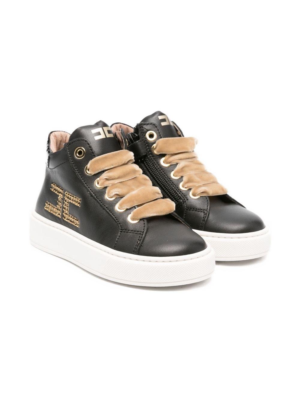 Sneakers per bambina Elisabetta Franchi La Mia Bambina nere con chiusura con cerniera - Rubino Kids