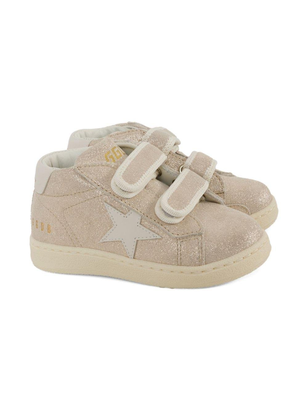 Sneakers per bambina Golden Goose Kids Glitter Stars rosa con effetto glitter - Rubino Kids