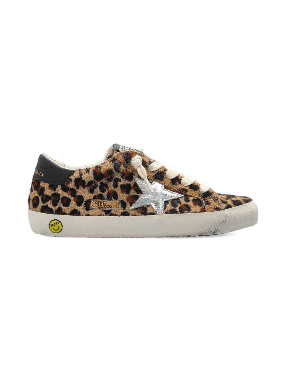 Sneakers per bambina Golden Goose Kids Super - star Classic With List marrone leopardate - Rubino Kids