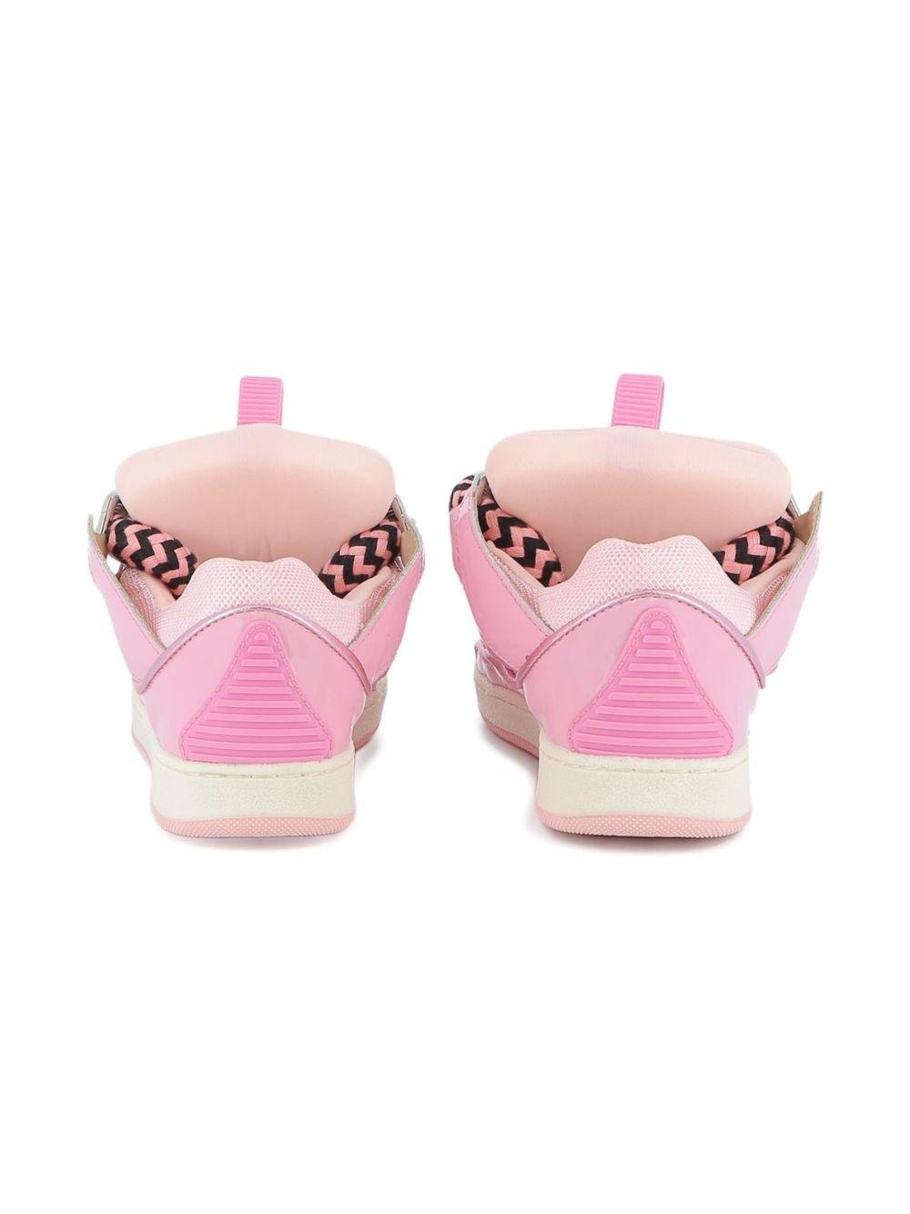 Sneakers per bambina Lanvin Enfant rosa con lacci oversize a zigzag - Rubino Kids