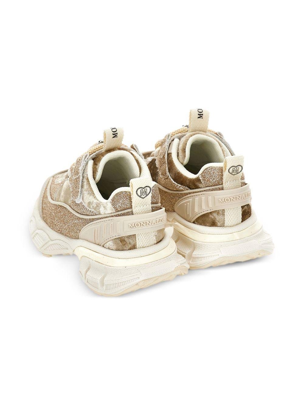 Sneakers per bambina Monnalisa beige con glitter - Rubino Kids
