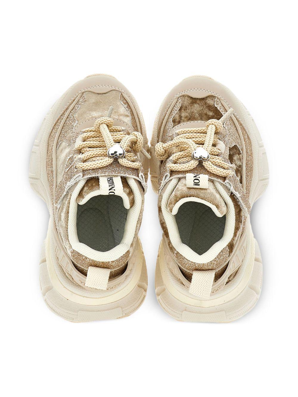 Sneakers per bambina Monnalisa beige con glitter - Rubino Kids