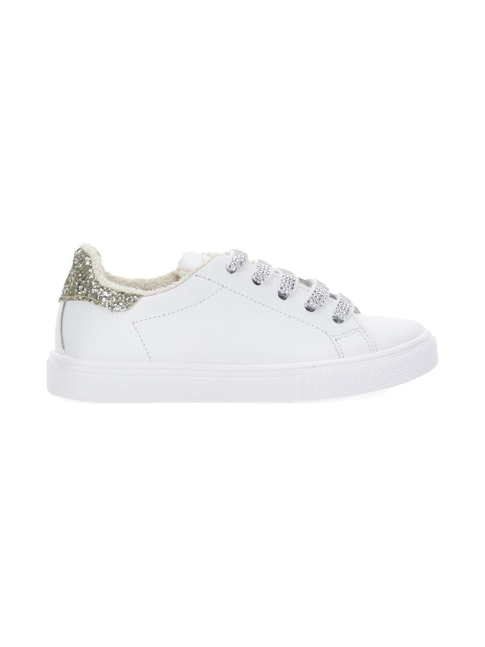 Sneakers per bambina Monnalisa bianche con glitter - Rubino Kids