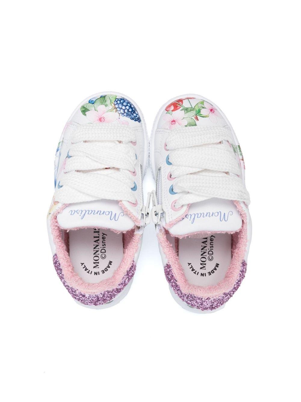Sneakers per bambina Monnalisa bianco con stampa Alice Monnalisa x Disney - Rubino Kids