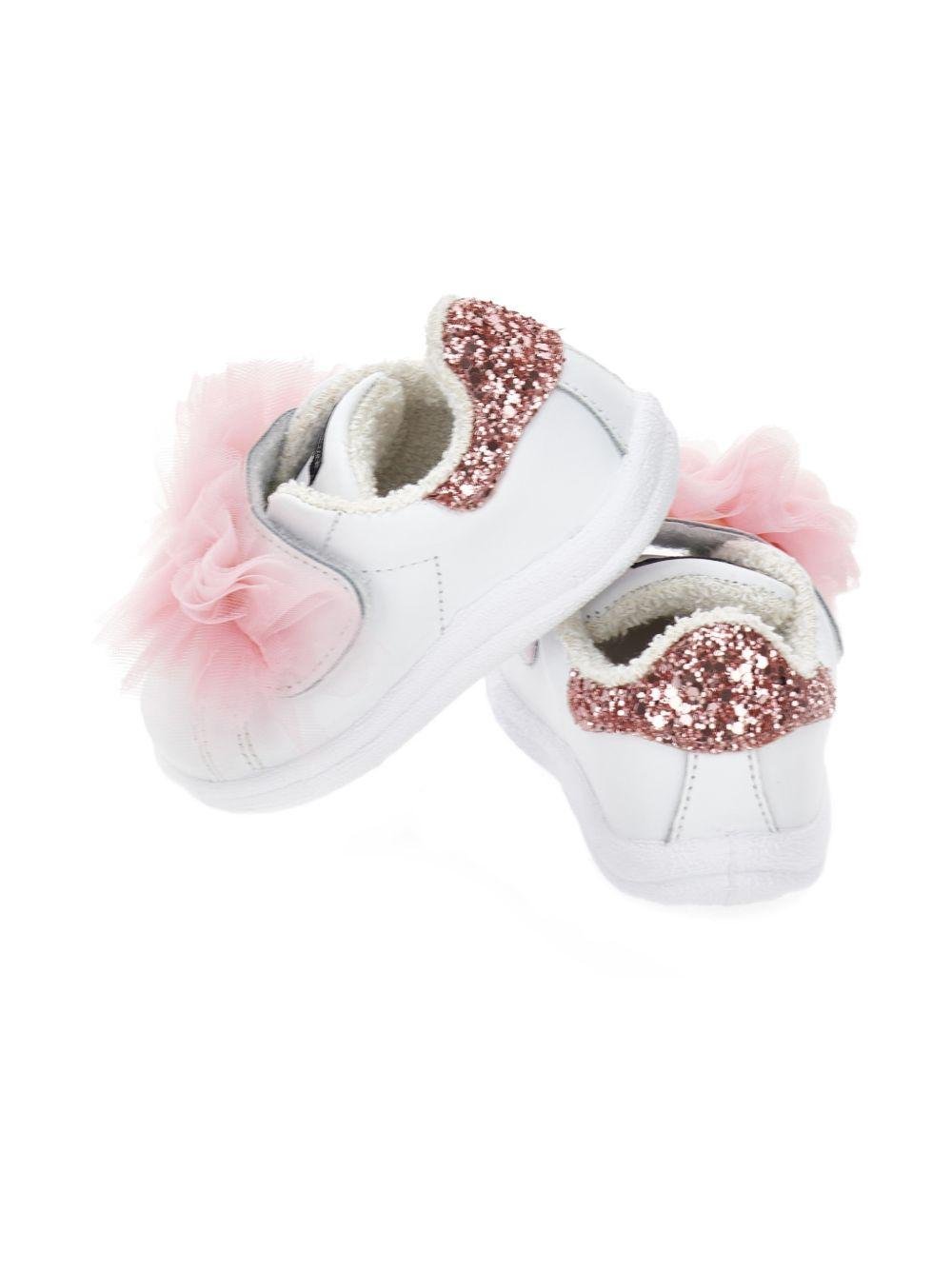 Sneakers per bambina Monnalisa rosa con dettaglio in tulle - Rubino Kids