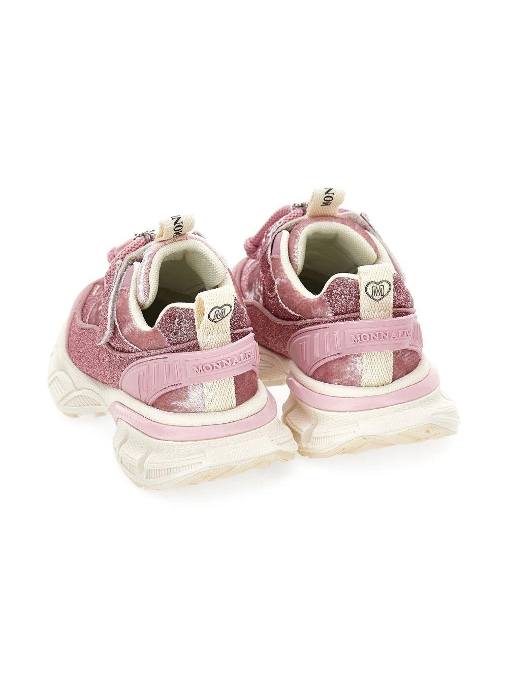 Sneakers per bambina Monnalisa rosa con glitter - Rubino Kids