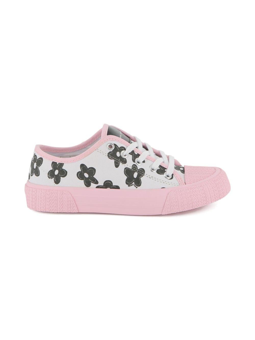 Sneakers per bambina The Marc Jacobs Kids rosa con stampa floreale - Rubino Kids