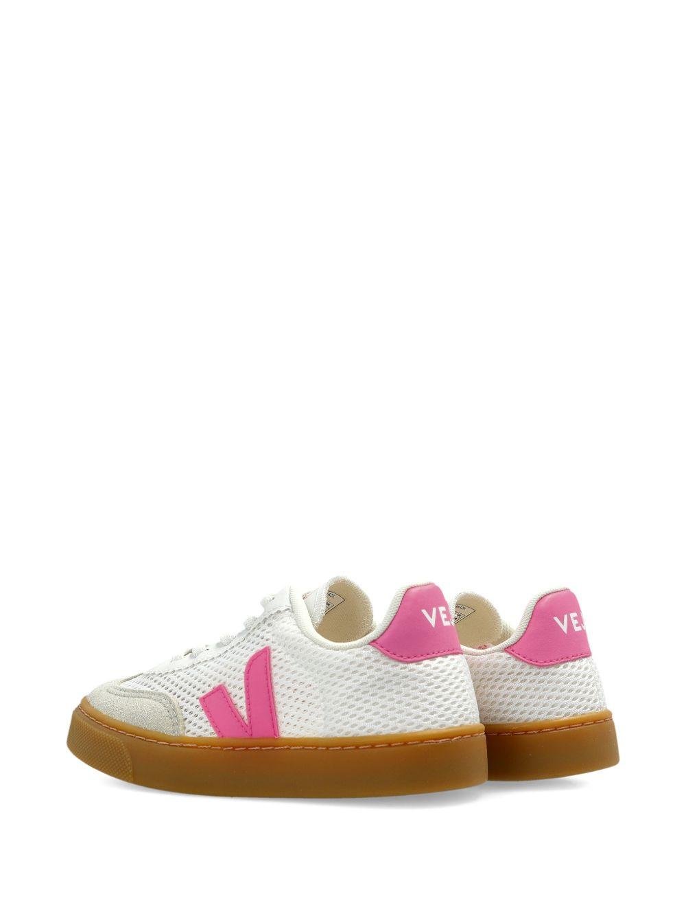 Sneakers per bambina Veja Kids bianche con inserti rosa - Rubino Kids