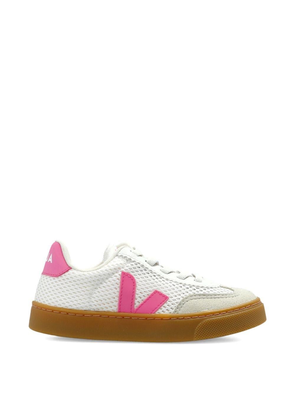 Sneakers per bambina Veja Kids bianche con inserti rosa - Rubino Kids