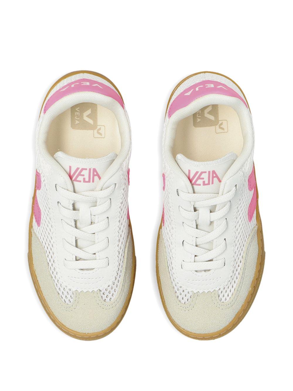 Sneakers per bambina Veja Kids bianche con inserti rosa - Rubino Kids