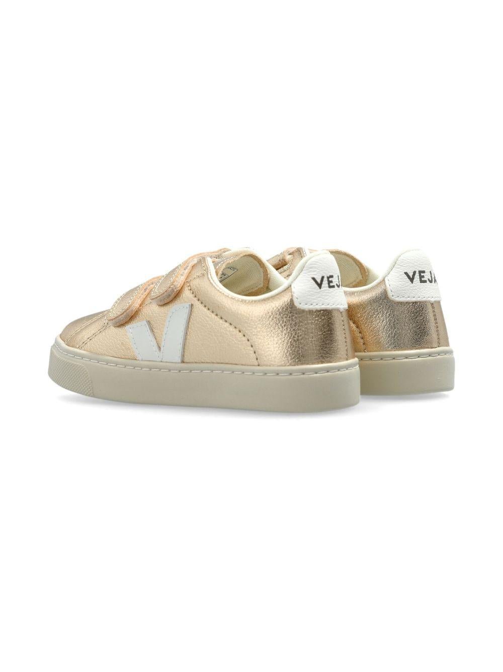 Sneakers per bambina VEJA Kids oro con applicazione logo - Rubino Kids