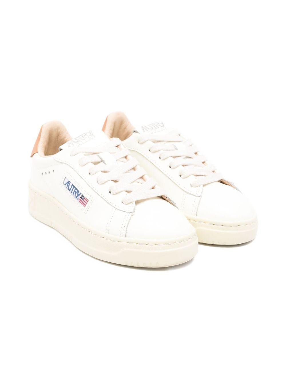 Sneakers per bambini Autry Kids bianco in pelle Dallas - Rubino Kids