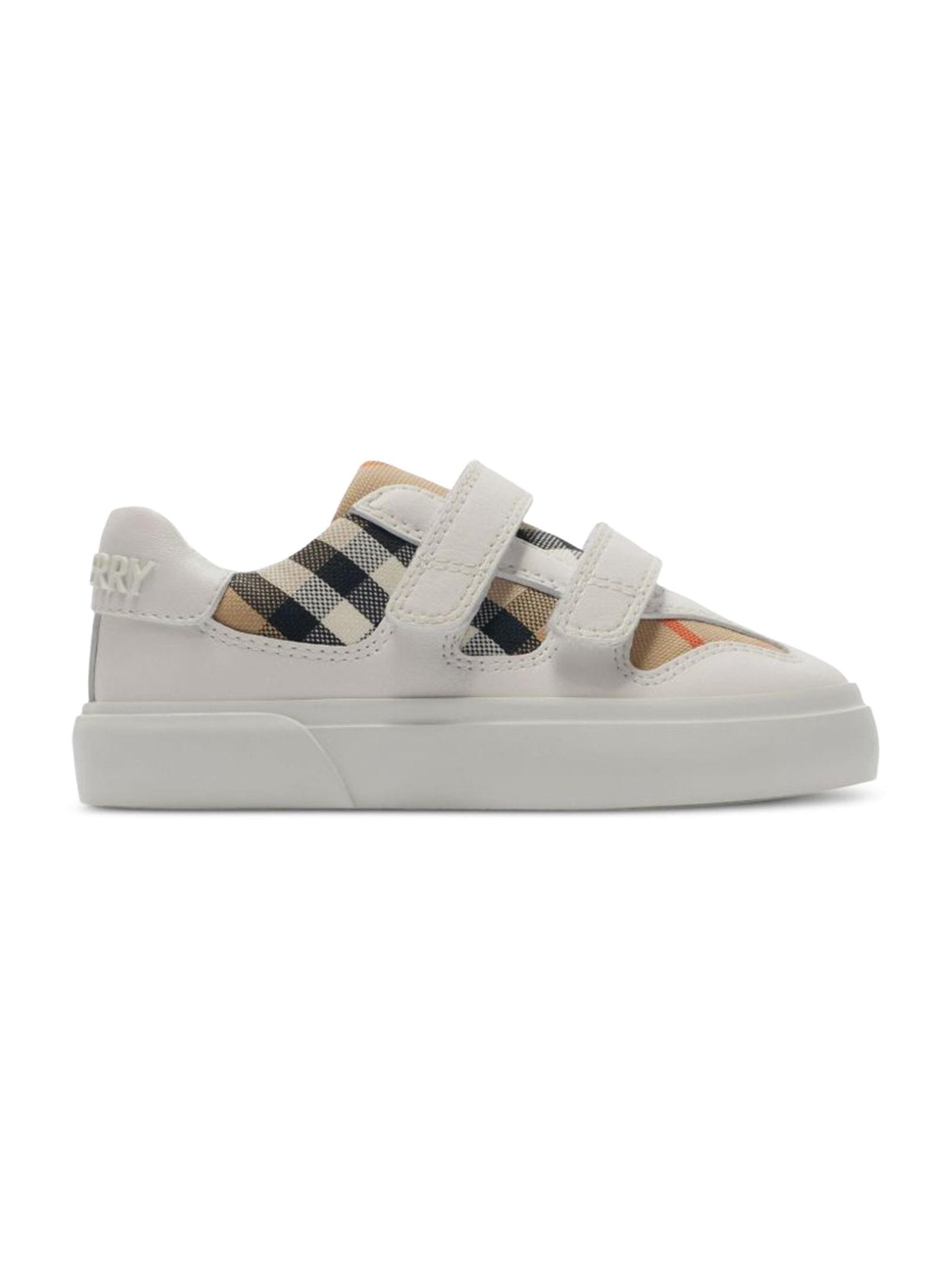 Sneakers per bambini Burberry Kids bianco con motivo a quadri - Rubino Kids