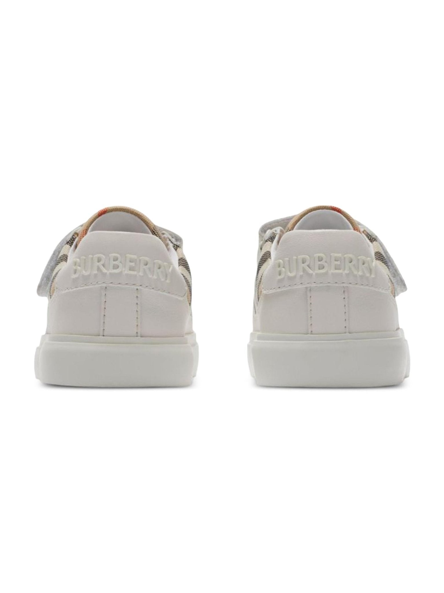 Sneakers per bambini Burberry Kids bianco con motivo a quadri - Rubino Kids