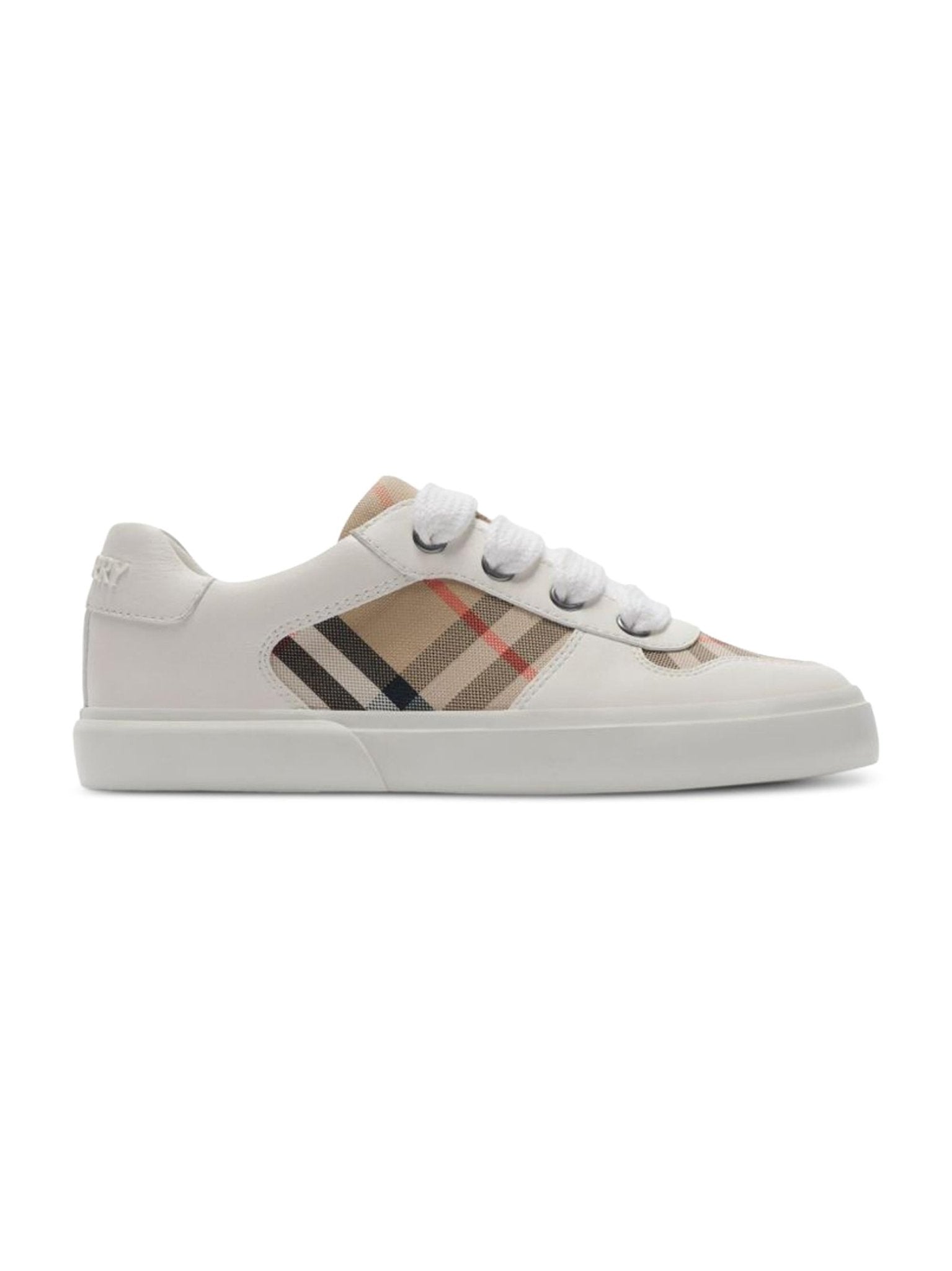 Sneakers per bambini Burberry Kids bianco con motivo Check - Rubino Kids