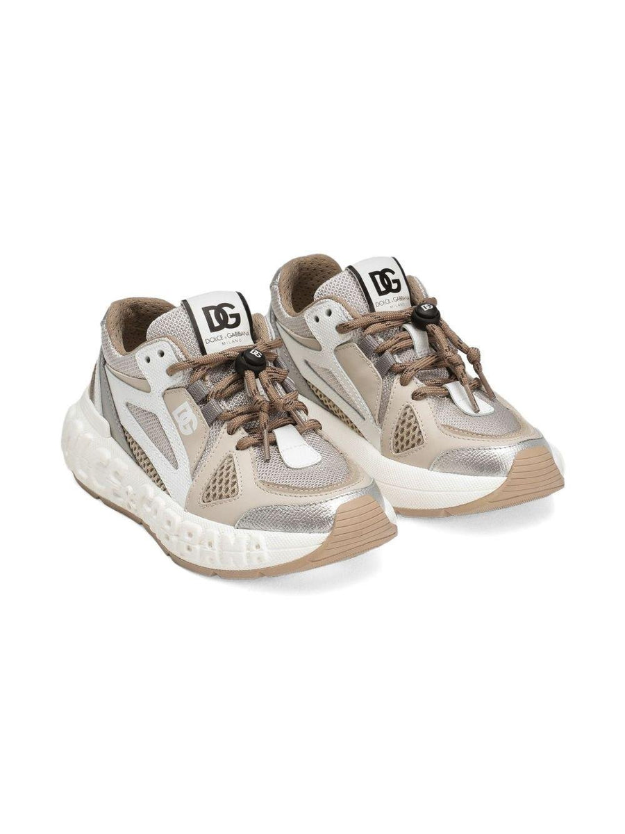 Sneakers per bambini Dolce Gabbana Kids beige con suola chunky