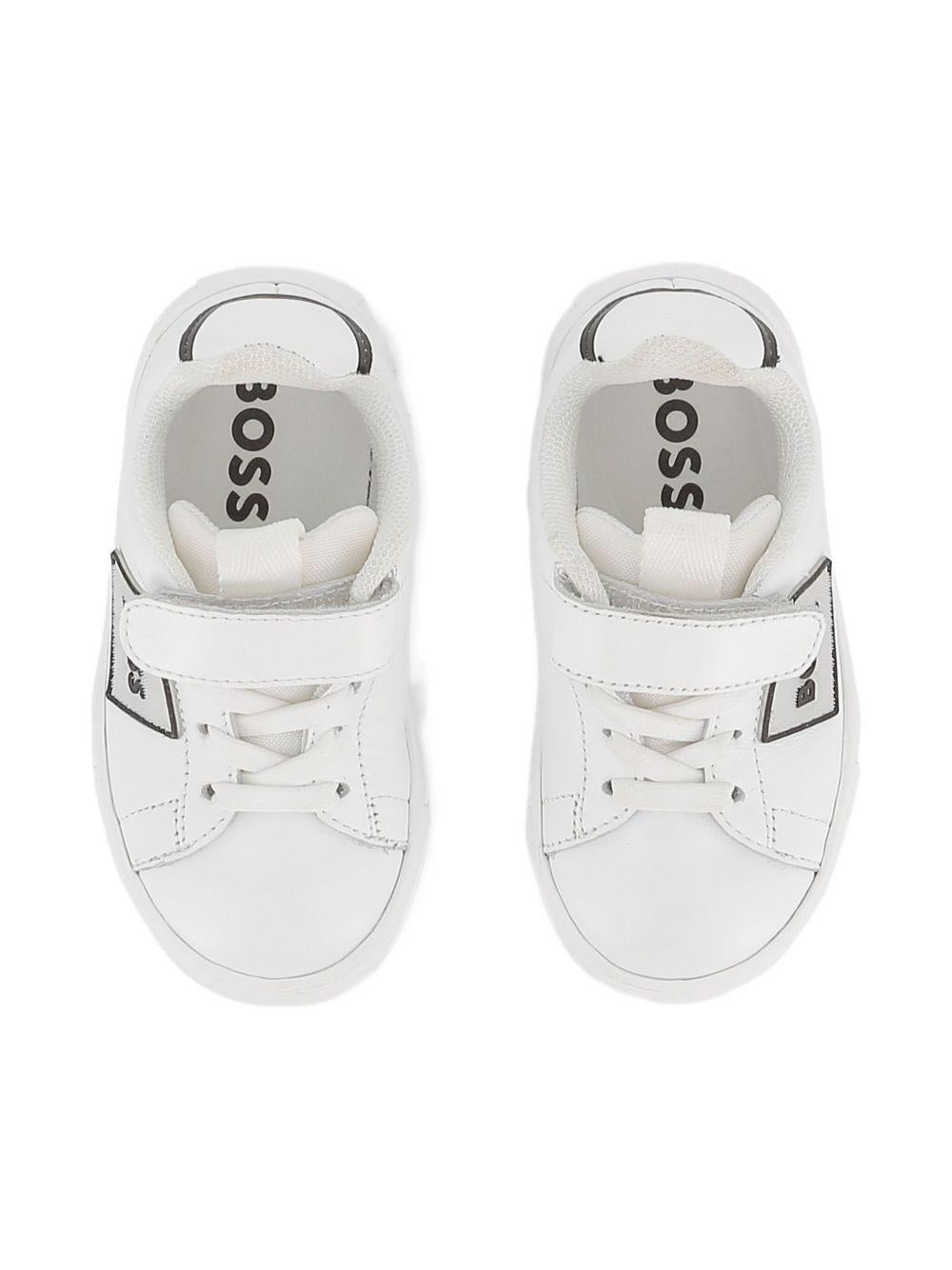 Sneakers per bambino BOSS Kids bianche con applicazione con logo - Rubino Kids