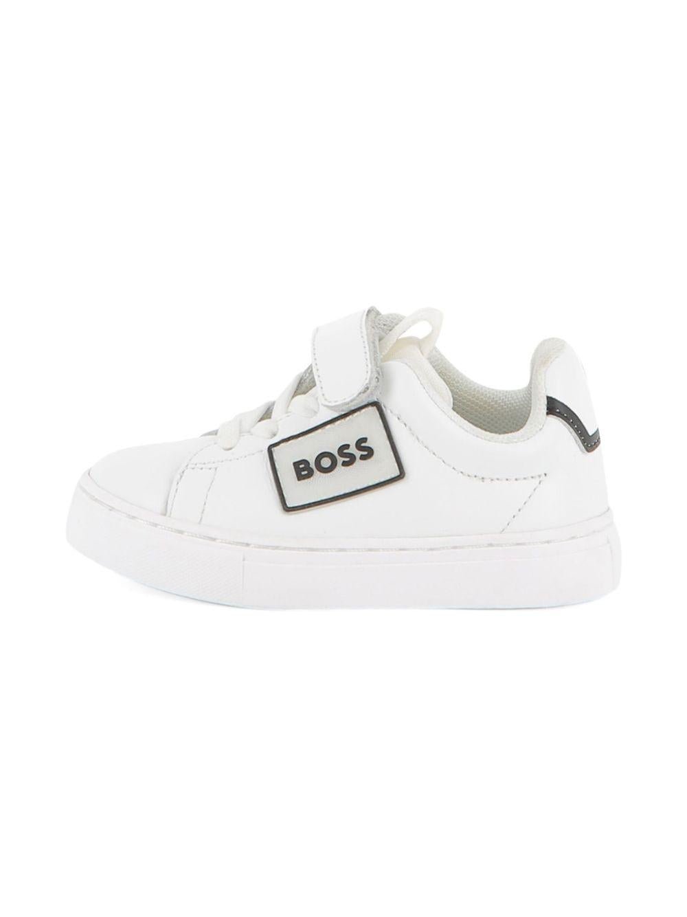 Sneakers per bambino BOSS Kids bianche con applicazione con logo - Rubino Kids