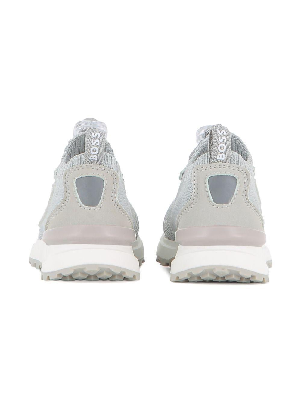 Sneakers per bambino Boss Kids grigie con dettaglio logo - Rubino Kids