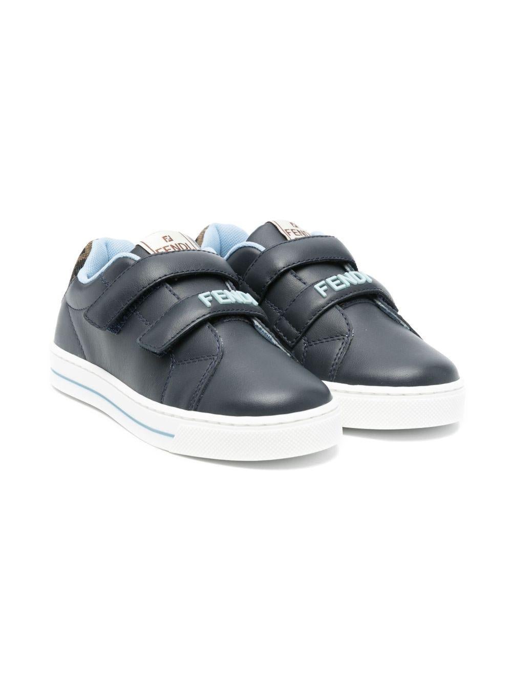 Sneakers per bambino Fendi Kids blu con chiusura con doppio strappo - Rubino Kids