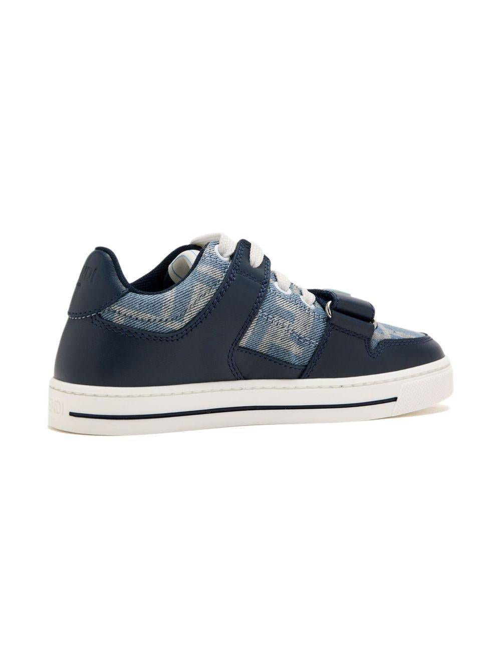Sneakers per bambino Fendi Kids blu con logo FF - Rubino Kids