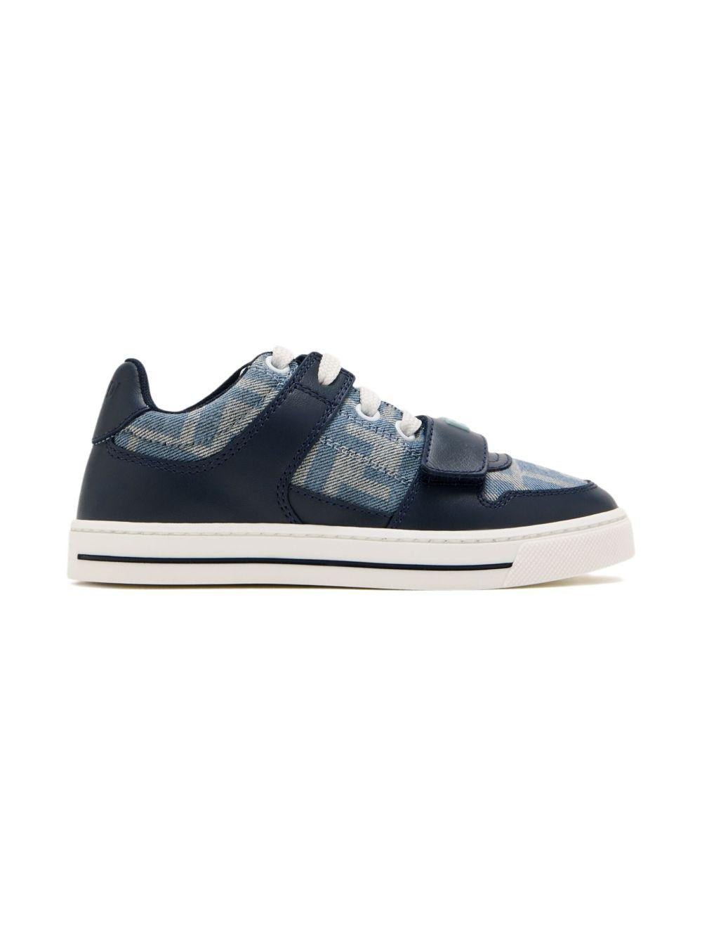 Sneakers per bambino Fendi Kids blu con logo FF - Rubino Kids