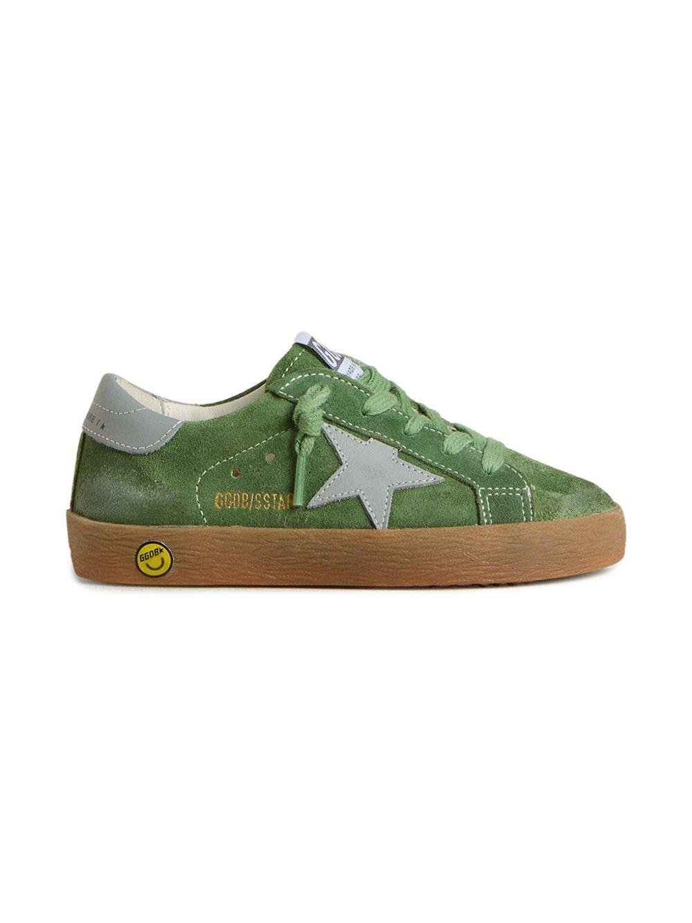 Sneakers per bambino Golden Goose Kids Super Star verde in pelle scamosciata - Rubino Kids